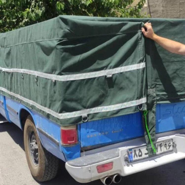 چادر نیسان برزنت با دو ردیف قلاب و دم اسبی سایز