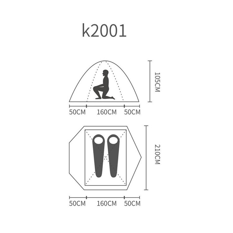 چادر سفری 2 نفره پکینیو مدل K2001N