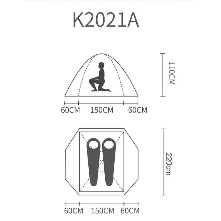 چادر کوهنوردی 2 نفره پکینیو مدل K2021-A