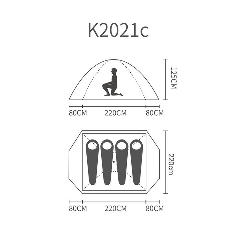چادر کوهنوردی 4 نفره پکینیو مدل K2021-C