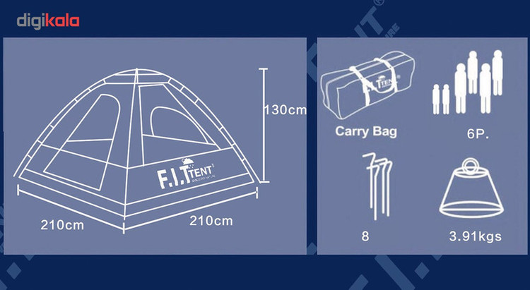 چادر 6 نفره اف آی تی تنت مدل Single Roof AT2