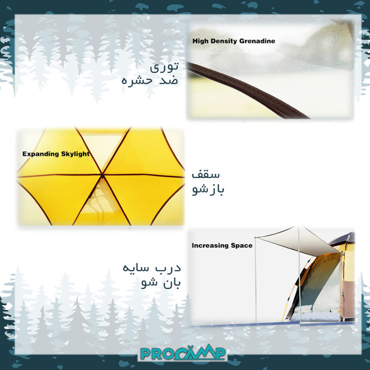 چادر کمپینگ 8 نفره پروکمپ مدل 6-8206
