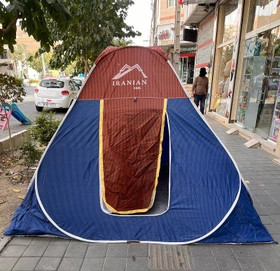 چادر مسافرتی 12 نفره فنری جنس برنو با دوخت سفارشی و ارتفاع بلند و رنگبندی کد5
