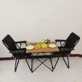 صندلی و میز چوبی (ست دونفره) تاشو