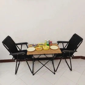 صندلی و میز چوبی (ست دونفره) تاشو